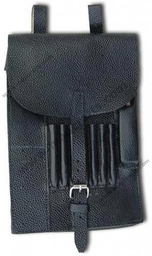 GERMAN OFFICERS MAP CASE BLACK LEATHER