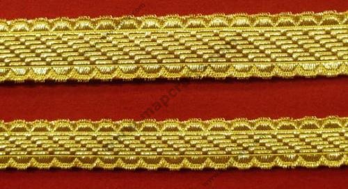 Officers braid (except for guard) gold or silver, 15, 18, 23 mm